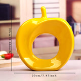 1pc Decoración de Manzana de Cerámica Chic y Moderna - Adorno Navideño Minimalista y Elegante para el Hogar, Acabado Brillante, Perfecto para la Mesa de la Sala de Estar y la Exhibición del Armario de Vinos