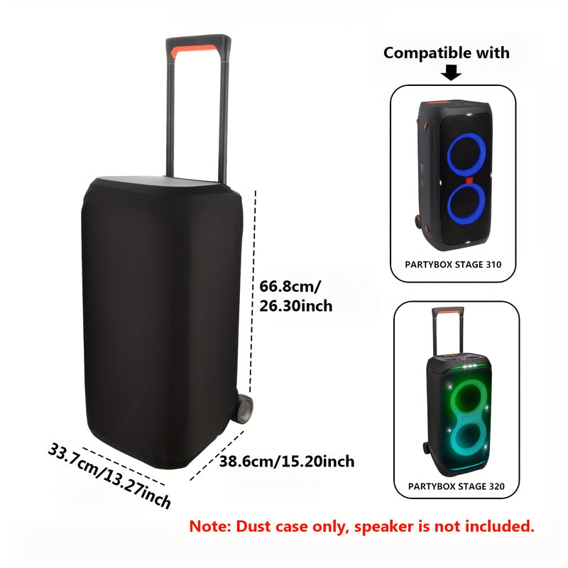 1pc Funda Protectora Lyra Negra para JBL Partybox 310/320 Altavoz Exterior - Funda Protectora de Spandex Elástica con Banda Elástica, Manga Deslizante Portátil, Compatible con Partybox 310/320 (Altavoz No Incluido)