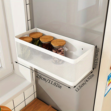 1pc Soporte Magnético de Almacenamiento Lateral para Refrigerador de Cocina, Cesta Colgante para Hueco de Placa