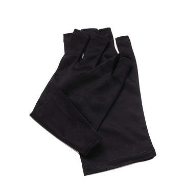 Guantes UV para Manicuras en Gel, Guantes Profesionales de Protección UV UPF99+ para Lámpara de Uñas en Gel, Guantes de Protección UV Profesional para Manicura, Guante AntiuV sin Dedos Color Claro Beis para el Cuidado de las Uñas