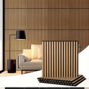 4pcs Paneles Absorbentes de Sonido de Tiras de Madera, Para Decoración de Moda y Reducción de Ruido, Paneles de Textura 3D para Techos y Paredes, Decoración Interior Moderna, Fondo de TV, Sala de Estar