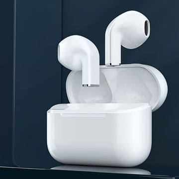 Último modelo de audífonos inalámbricos intraauriculares mini inteligentes con diseño cómodo, ideales para amantes de la música. Estos auriculares TWS ofrecen sonido estéreo 9D de alta fidelidad y capacidades de llamadas HD, compatibles con dispositivos