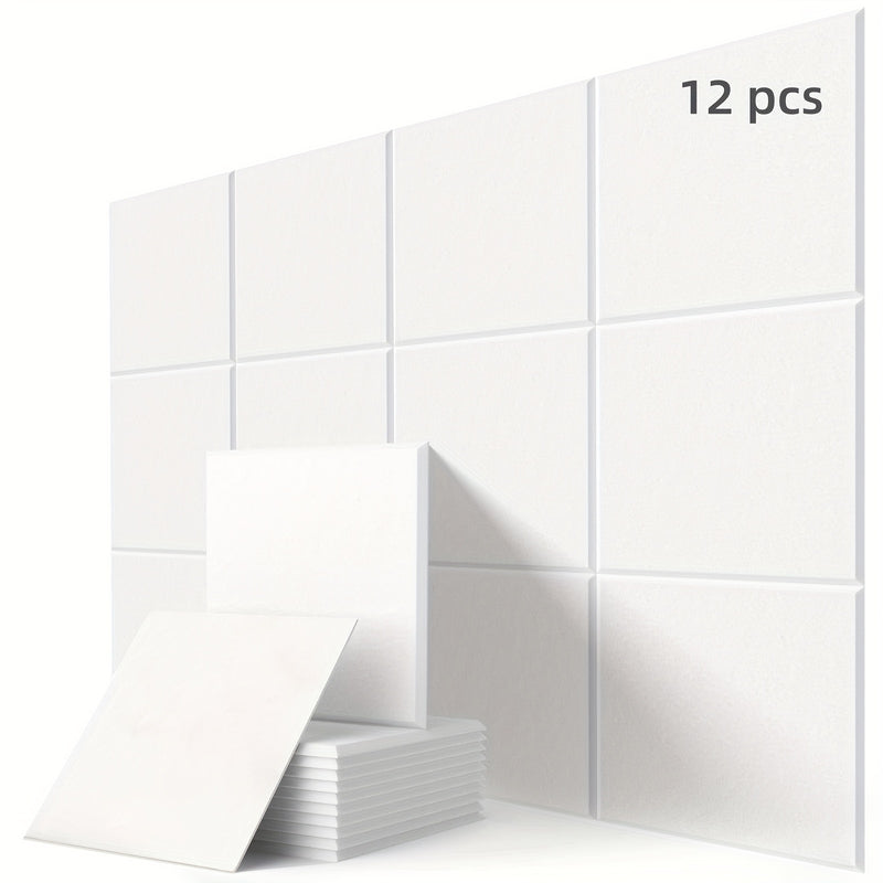 12 piezas de Paneles Absorbentes de Sonido de Alta Densidad Blancos, 30cm x 30cm x 0.9cm - Ideales para Oficinas, Estudios de Música, Salas de Grabación, Aulas, Cine en Casa y Reducción de Ruido en Dormitorios, Pared Decorativa, Techo