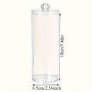 Tarro de almacenamiento plástico transparente con tapa, ideal para maquillaje, cosméticos, organización del baño y dormitorio, diseño para encimera, tapa de fácil acceso, contenedor transparente para artículos de higiene y organizadores de maquillaje