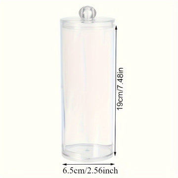 Tarro de almacenamiento plástico transparente con tapa, ideal para maquillaje, cosméticos, organización del baño y dormitorio, diseño para encimera, tapa de fácil acceso, contenedor transparente para artículos de higiene y organizadores de maquillaje