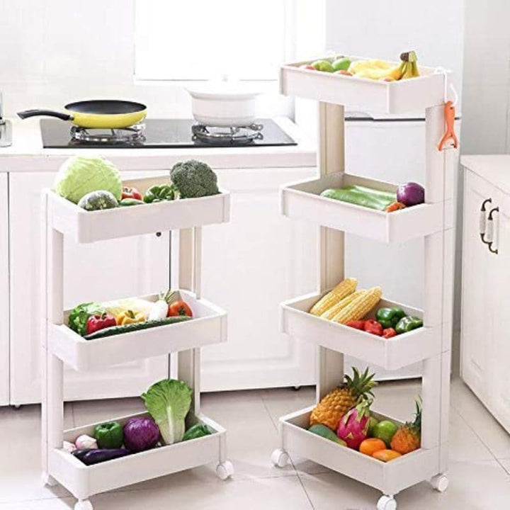 Organizador 4 Estantes de Plástico con Ruedas