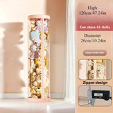 Cubo de almacenamiento grande para muñecas de peluche, cesta de muñecas de gran tamaño, contenedor de almacenamiento de juguetes y caja transparente para almacenamiento de ropa.