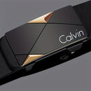 CALVIN Cinturón Automático para Hombre - Cuero PU Elegante con Hebilla de Aleación, Diseño Casual y Formal, Talla Estándar para Oficina y Atuendos Informales, Regalo Ideal para Fiestas, Accesorio Moderno y Resistente, Hebillas para Cinturones, Moda Mascu
