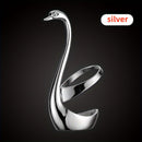 Soporte para cubiertos en forma de cisne de acero inoxidable 304, diseño elegante, sin tenedores ni cucharas, ideal para uso en catering o en el hogar, 1 unidad