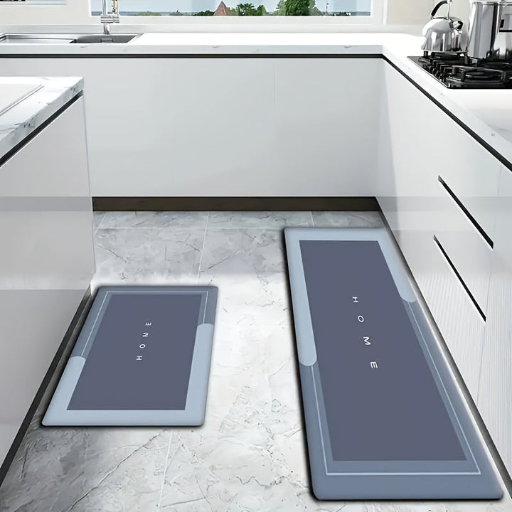 2 piezas de alfombras de puerta antideslizantes y absorbentes, duraderas y resistentes al aceite, ideales para el hogar, con un diseño elegante que incluye detalles de vegetación, perfectas para la cocina o la entrada, alfombras de cocina | Diseño contem