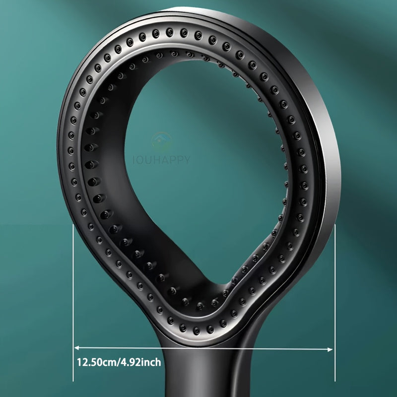 Cabezal de ducha de alta presión sin manguera - Plástico duradero, negro/plateado/gris, spray de lluvia para hogar y baño, montaje en pared, ideal para experiencia de bañera, accesorios de baño | Moderno cabezal de ducha | Plástico duradero, cabezal de d