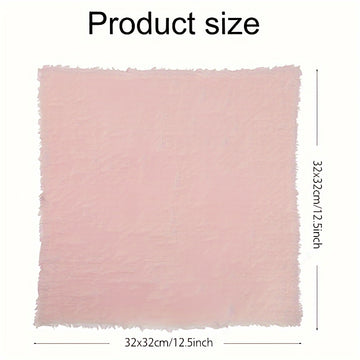 20pcs Servilletas de Algodón Gasa Retro 32x32cm para Decoración de Mesa de Boda y Navidad, Hechas a Mano con Borlas