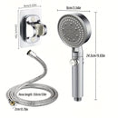 Juego de regadera de mano de alta presión con 5 modos, acabado en color grafito, botón para detener el agua, montaje en pared, sin necesidad de energía eléctrica - Kit completo para renovar el baño