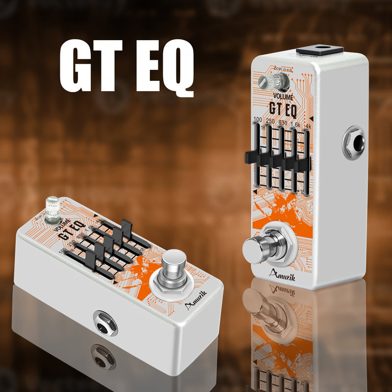 Pedal ecualizador para guitarra/bajo GT/Bass EQ, pedal de 5 bandas con control de nivel maestro para guitarra eléctrica