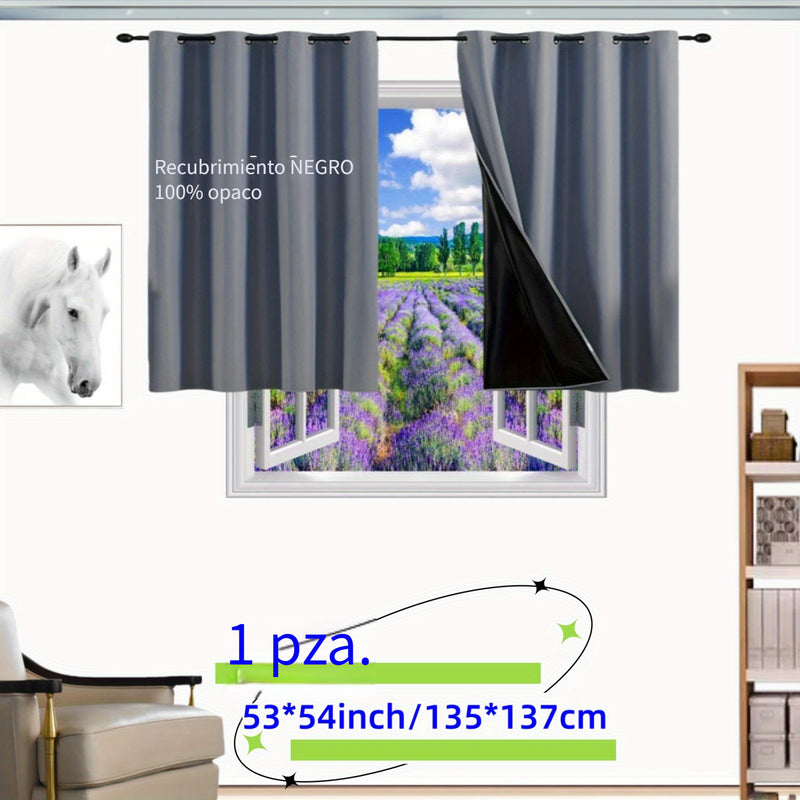 1pc Cortina Opaca de Lujo para Puerta - Color Sólido Intenso con Ojales en la Parte Superior, Diseño de Privacidad Completa para Dormitorio, Sala de Estar, Decoración de Oficina