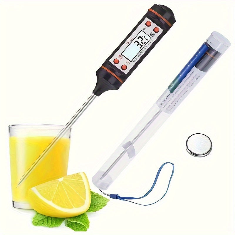 [Mejor Valorado] Termómetro Digital de Lectura Instantánea para Carne, 1pc, Perfecto para Barbacoas y Cocina, Ideal para Pavo, Dulces, Líquidos y Carne de Res - Accesorio para Cocina y Parrillas al Aire Libre