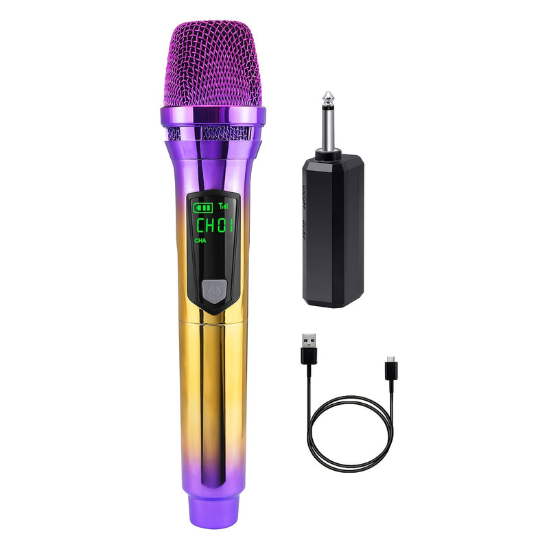 108 colores 2 SKUs Heikuding Micrófono inalámbrico inalámbrico - Conector de 6,35 mm, clip, control de volumen, USB y batería de litio recargable, diseño de diafragma pequeño para transmisión en vivo, podcasting, grabación de voz, herramienta de grabació