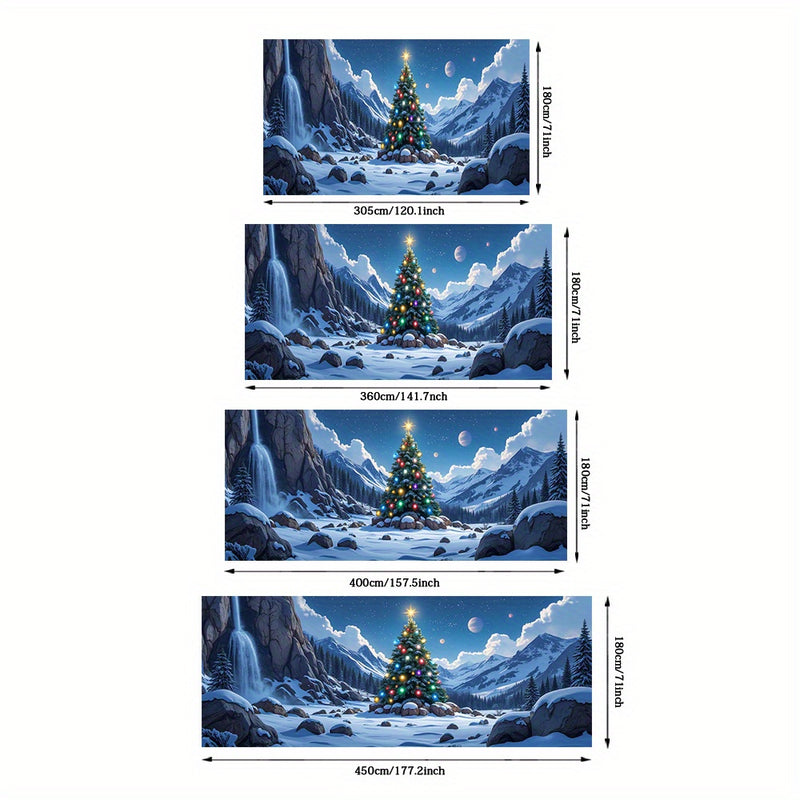 2D Banner de Puerta, 1 Pieza, Banner de Puerta de Navidad Festiva - Poliéster, Tema de Papá Noel, No Necesita Electricidad, Ideal para Decoración de Vacaciones, Fiestas de Halloween y Hawái, Decoración de Jardín al Aire Libre, Decoración de Navidad al Ai