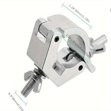 Abrazadera de Acoplamiento Giratoria para Truss de Iluminación DJ para Tubo Doble de 30mm-35mm, Abrazadera de Tubo de Doble Cabeza de Liberación Rápida con Anillos de Compensación, Aluminio - Ideal para Equipos de Iluminación y Escenario