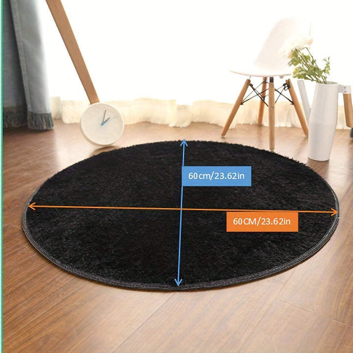 Alfombra Redonda de Peluche - Suave, Lavable a Máquina, Alfombra Esponjosa para Decoración de Dormitorio y Sala de Estar
