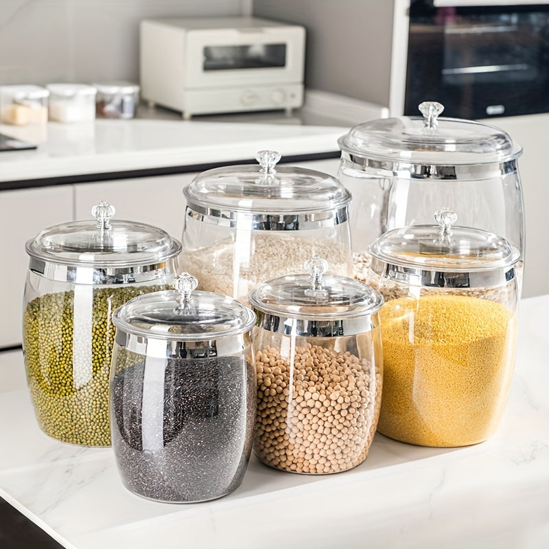 Tarros Grandes Transparentes Sellados para Uso Doméstico, Adecuados para Marinados de Verduras, Adobos y Almacenamiento de Frutos Secos y Granos. Soluciones de Almacenamiento de Cocina | Contenedores de Visibilidad Clara | Tarro con Sellado Seguro