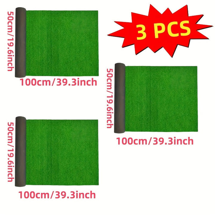 3 Rollos de Alfombra Artificial de Césped Sintético Lujoso Resistente a los Rayos UV, 3.0 metros x 50.01 cm, Material Plástico Duradero, Adecuado para Uso Interior/Exterior, Amigable con Mascotas, Ideal para Jardines, Balcones, Patios, Piscinas y Decorac