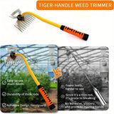 Rastrillo Multiusos de Alta Resistencia con Cabeza Afilada - Mango Ergonómico Antideslizante, Herramienta de Deshierbe para Jardín y Granja, Uso en Interiores/Exteriores - Eliminación Duradera de Malezas en Céspedes, Macizos Florales, Jardines, Diseño Co