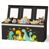 140L Caja de Almacenamiento Plegable Extra Grande con Ventana Visible - Organizador de Tela Resistente, Solución para Juguetería en Habitación Infantil y Dormitorio, Cubo Duradero con Asas, Diseño Transparente para Sala o Cuarto