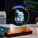 Esfera de cristal personalizable con base de madera - Esfera de vidrio con fotos personalizadas para decoración de dormitorio y sala de estar - Regalo ideal para cumpleaños, San Valentín, Acción de Gracias, Navidad - Opción de grabado DIY, alimentado por