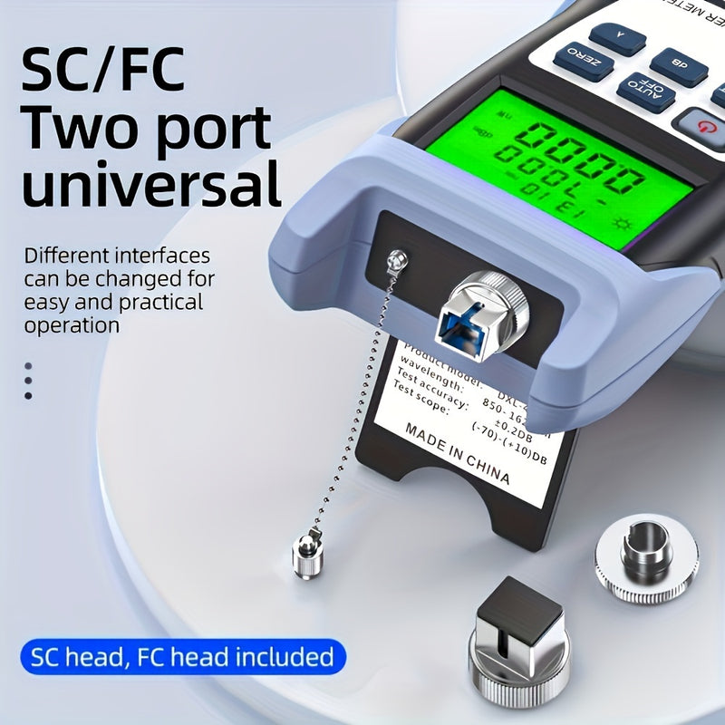 1pc Medidor de Potencia Óptica DXL-40D, Probador de Pérdida de Fibra Óptica, -70~+10dbm, Adaptadores FC/SC/ST, Control por tecla, Funciona con batería, 36V Máx, Sin batería incluida