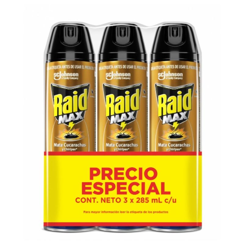 INSECTIC RAID MAX 3U 235ML CUCARACHAS