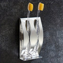 1pc Soporte Elegante para Cepillos de Dientes de Acero Inoxidable - Montaje en Pared, Sin Taladro, con 2 o 3 Ranuras, Incluye Almacenamiento para Maquinillas de Afeitar - Perfecto para Baños Modernos