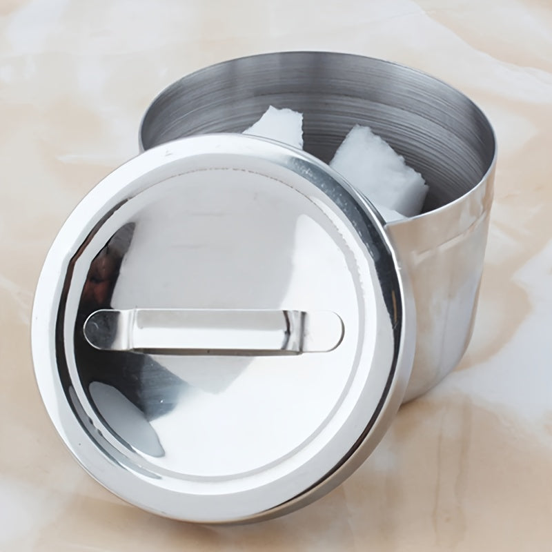 Contenedor de Desinfección de Acero Inoxidable con Tapa - Esterilizador Resistente para Herramientas Cosméticas y de Uñas, Tanque de Sanitización Manual sin Alcohol para Hogar, Salón o Spa, Acabado Pulido, Alta Calidad, Profesional para Esteticistas