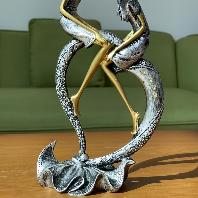 1 Escultura Romántica para Pareja, Artesanía en Resina, Pieza Decorativa, Ideal para San Valentín, Navidad, Graduaciones, Decoración del Hogar, Sala de Estar, TV Stand, Dormitorio