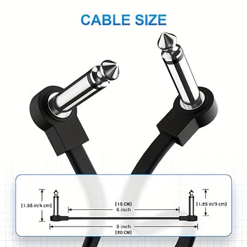 4 cables para guitarra, 15 cm, cable plano profesional para efectos, cable de conexión para instrumentos de 6 pulgadas, cable corto con reducción de ruido, ahorra espacio, accesorios para guitarra