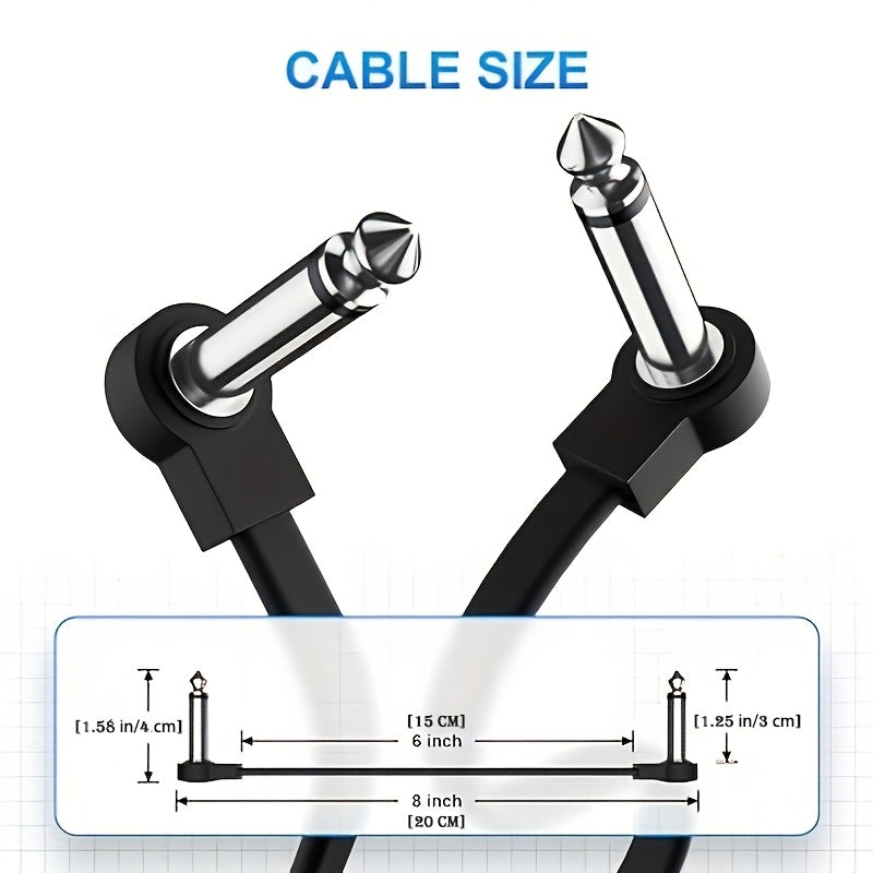 4 cables para guitarra, 15 cm, cable plano profesional para efectos, cable de conexión para instrumentos de 6 pulgadas, cable corto con reducción de ruido, ahorra espacio, accesorios para guitarra
