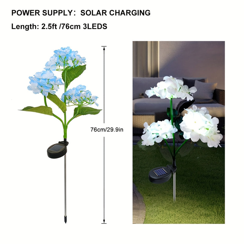 Farol Solar LED de Hortensia para Exteriores, Ideal para Jardines, Céspedes y Iluminación Decorativa Nocturna