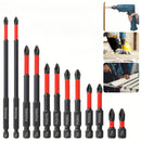 Juego de 6 piezas de cabezales magnéticos para destornillador de acero al tungsteno - mango de 1/4 pulgada, punta cruz y plana de 1 metro, rojo y , adecuados para destornilladores eléctricos y manuales