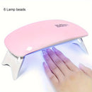 Linterna Portátil Mini para Uñas - 6 LED, Diseño Plegable, Alimentación USB, Ideal para Pulido y Secado de Gel - Kit Perfecto para Cuidado de Manos y Pies, Secador de Uñas