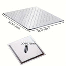 1pc Cabezal de Ducha 30.48cm, Diseño Extra Grande, Adecuado para Duchas de Alta Presión, Fácil Instalación, Duradero y Ahorrador de Agua, Acabado en Acero Inoxidable, Montaje en Techo o Pared, Sin Necesidad de Electricidad, Ideal para Estilo Moderno de B