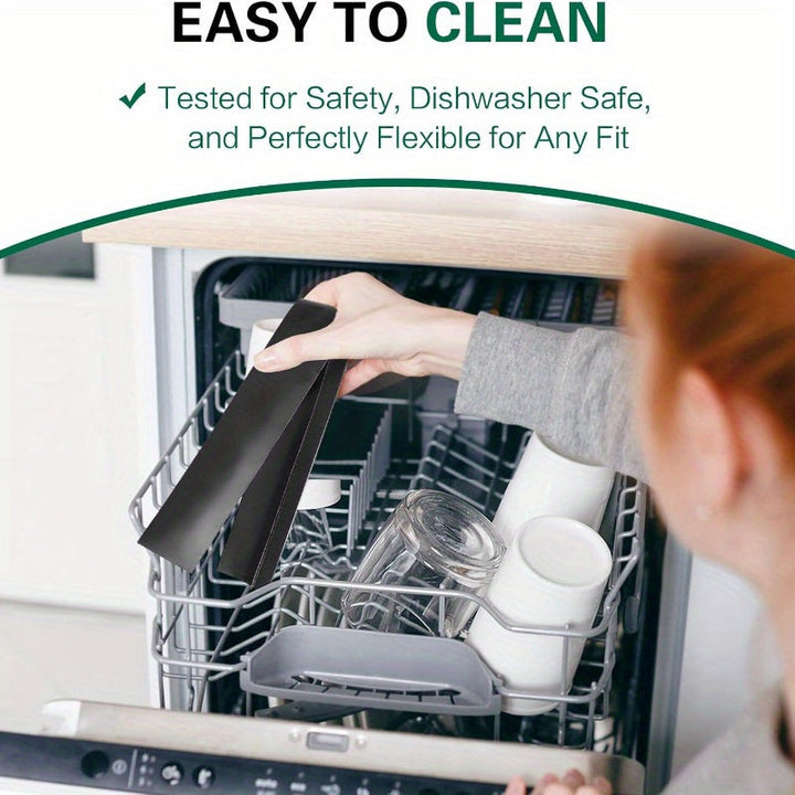 Juego de Cubiertas para Espacio entre Estufa y Encimera de 2 Piezas, Relleno Resistente al Calor para Superficies, Fácil Limpieza, Tapacubos de Silicona Negros de 21 Pulgadas