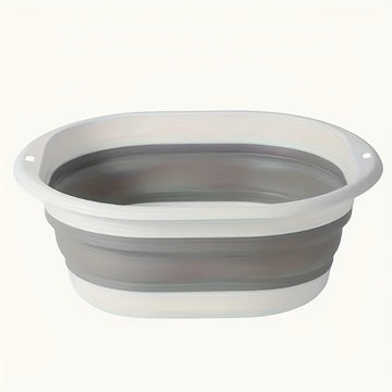 Bacinilla de lavandería plegable y portátil - Diseño moderno, multiusos para baños de pies y lavado, plástico duradero, no necesita electricidad, ideal para apartamentos y autocaravanas, bañera para pies, contenedor de lavado versátil, estilo contemporán