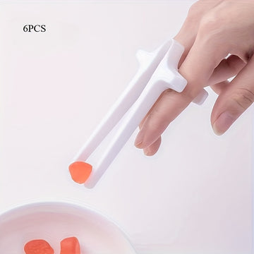 2/6 piezas de palillos de dedo reutilizables - Clips de plástico duraderos para papas fritas, tenazas de dedo para uso en la cocina del hogar y el dormitorio, accesorios de cocina fáciles de agarrar, accesorios de papas fritas, material de plástico durad
