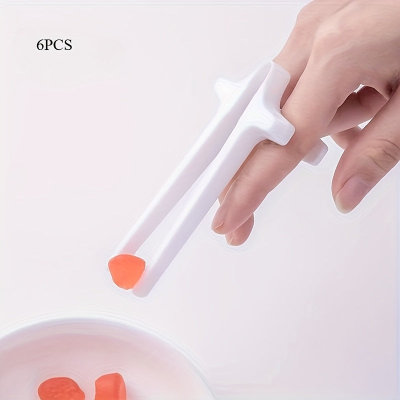 2/6 piezas de palillos de dedo reutilizables - Clips de plástico duraderos para papas fritas, tenazas de dedo para uso en la cocina del hogar y el dormitorio, accesorios de cocina fáciles de agarrar, accesorios de papas fritas, material de plástico durad