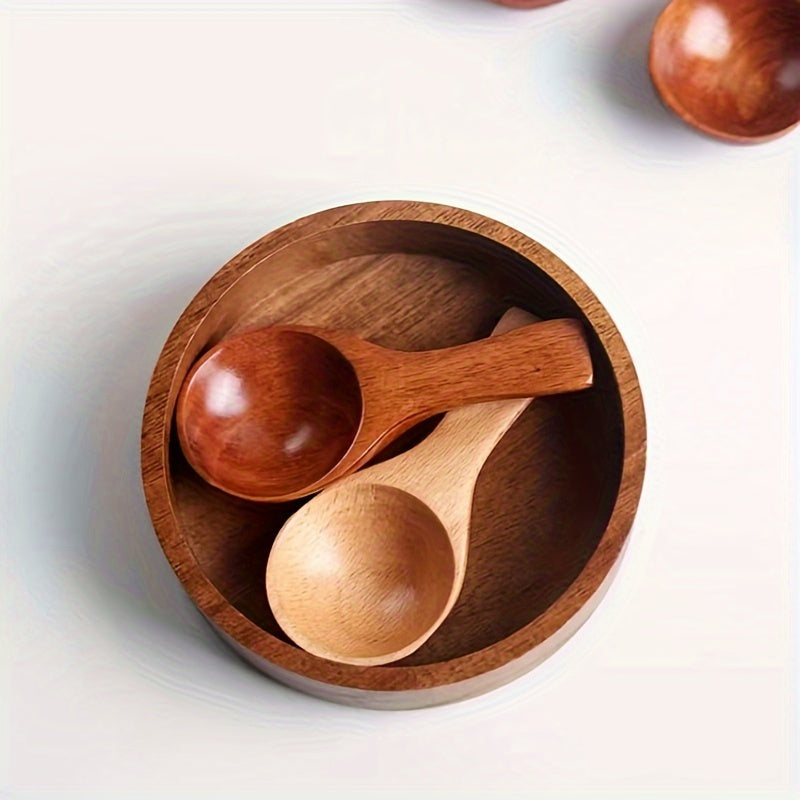 6/12 Piezas, Minicucharas De Madera Con Mangos Cortos, Ideales Para Helado, Café, Postres Y Condimentos, Utensilios De Cocina De Madera Maciza Duraderos