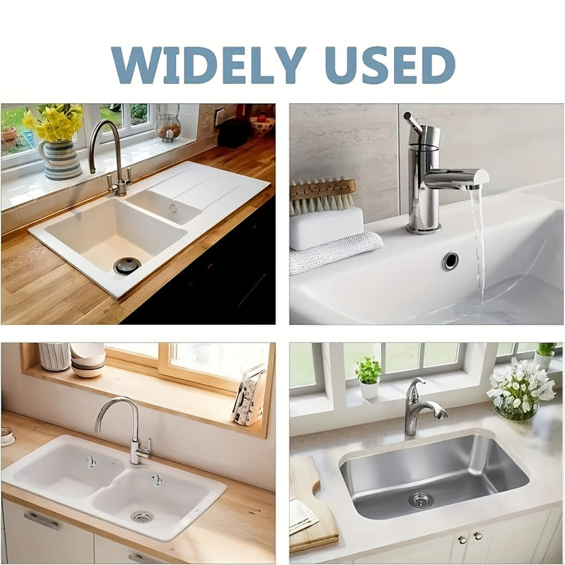 4-Unidad de Cubiertas de Drenaje de Fregadero de Cromo Plástico - Anillos de Parada de Desbordamiento Redondos para Fregaderos de Baño y Cocina - Accesorios de Fregadero de Instalación Fácil