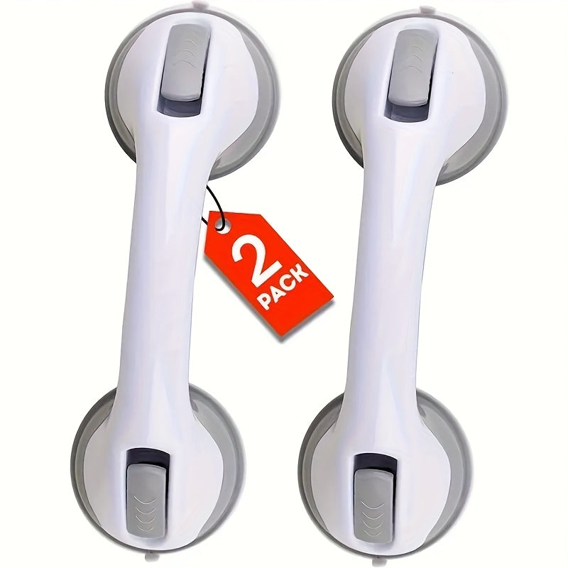 1 barra de agarre antideslizante blanca para ducha con ventosas - Plástico duradero, fácil instalación para seguridad en el baño y la ducha, sin pilas, regalo perfecto para el Día de San Valentín o Navidad, diseño elegante, construcción resistente