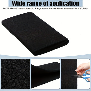 1 pieza Ancho 40.6cm x Grosor 0.5cm x Largo 122cm Cortado a medida para filtro de aire de purificador de aire de espuma de carbono, filtro de estufa y filtro de aire acondicionado para eliminar olores, almohadilla de carbón activado universal