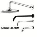 1 brazo de ducha extendido montado en la pared, barra transversal extendida de ducha de acero inoxidable, múltiples longitudes, negro/plata opcional, accesorios de baño, herramientas de baño