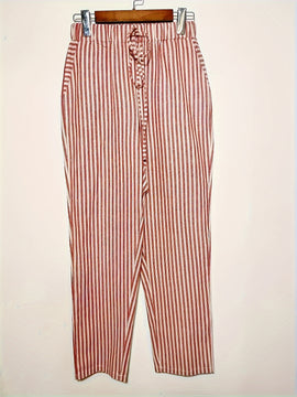 Pantalones Holgados Estampados De Rayas, Pantalones Informales De Cintura Elástica Para El Día A Día, Ropa De Mujer